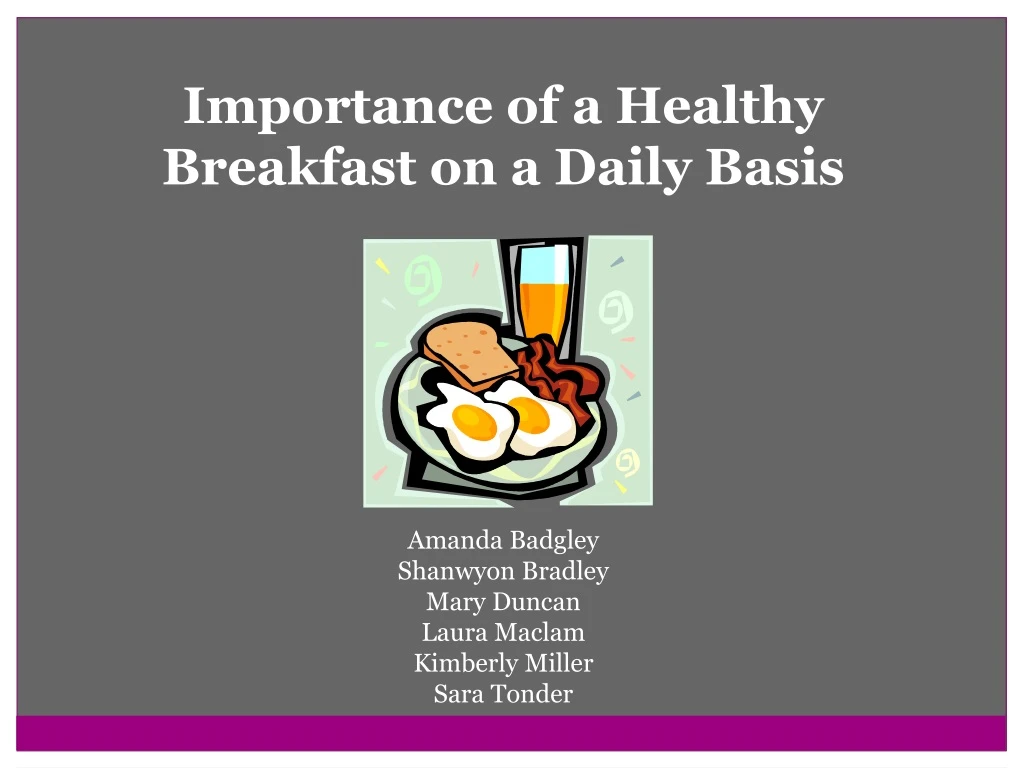 importance of a healthy breakfast on a daily