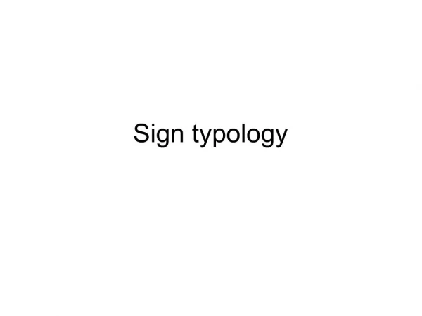Sign typology