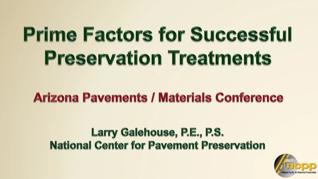 prime factors for successful preservation