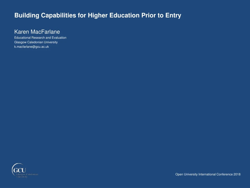 building capabilities for higher education prior