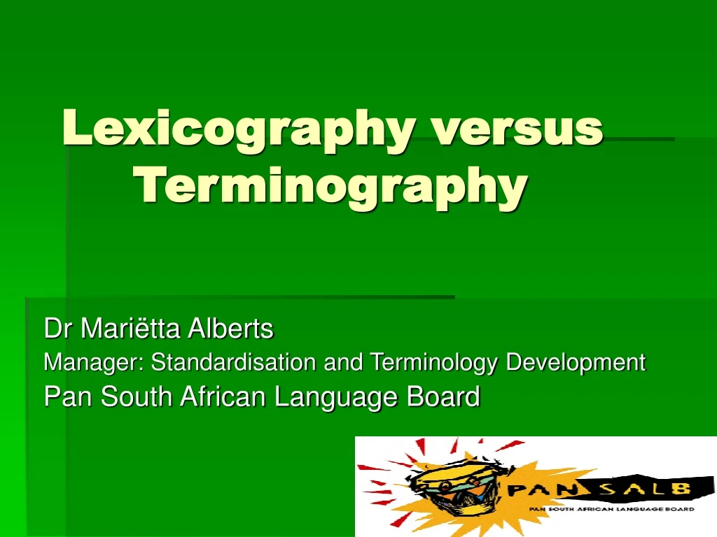 lexicography versus terminography