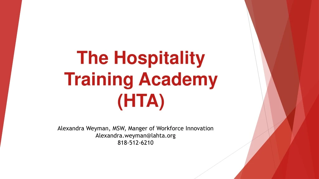 the hospitality training academy hta