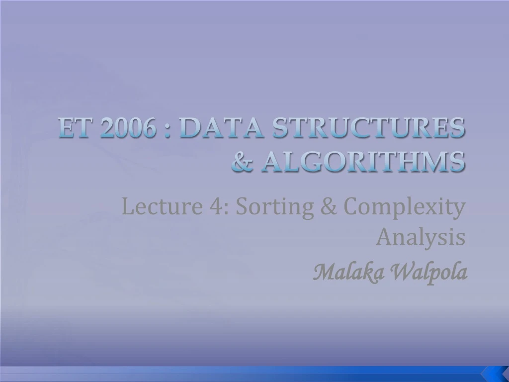 et 2006 data structures algorithms