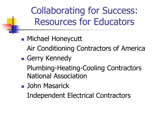 Collaborating for Success: Resources for Educators