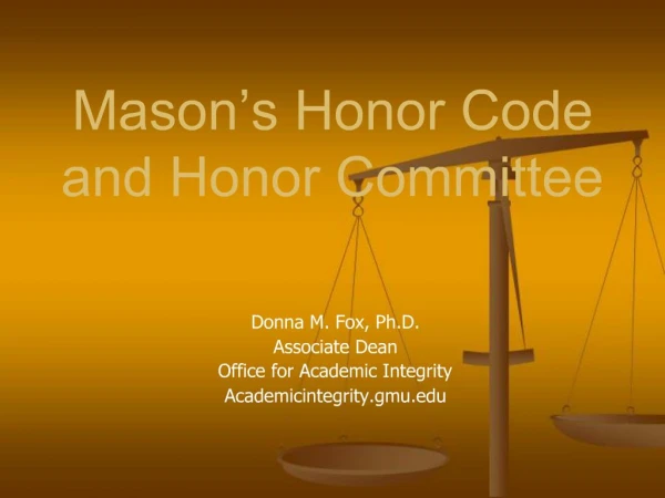 Mason s Honor Code and Honor Committee