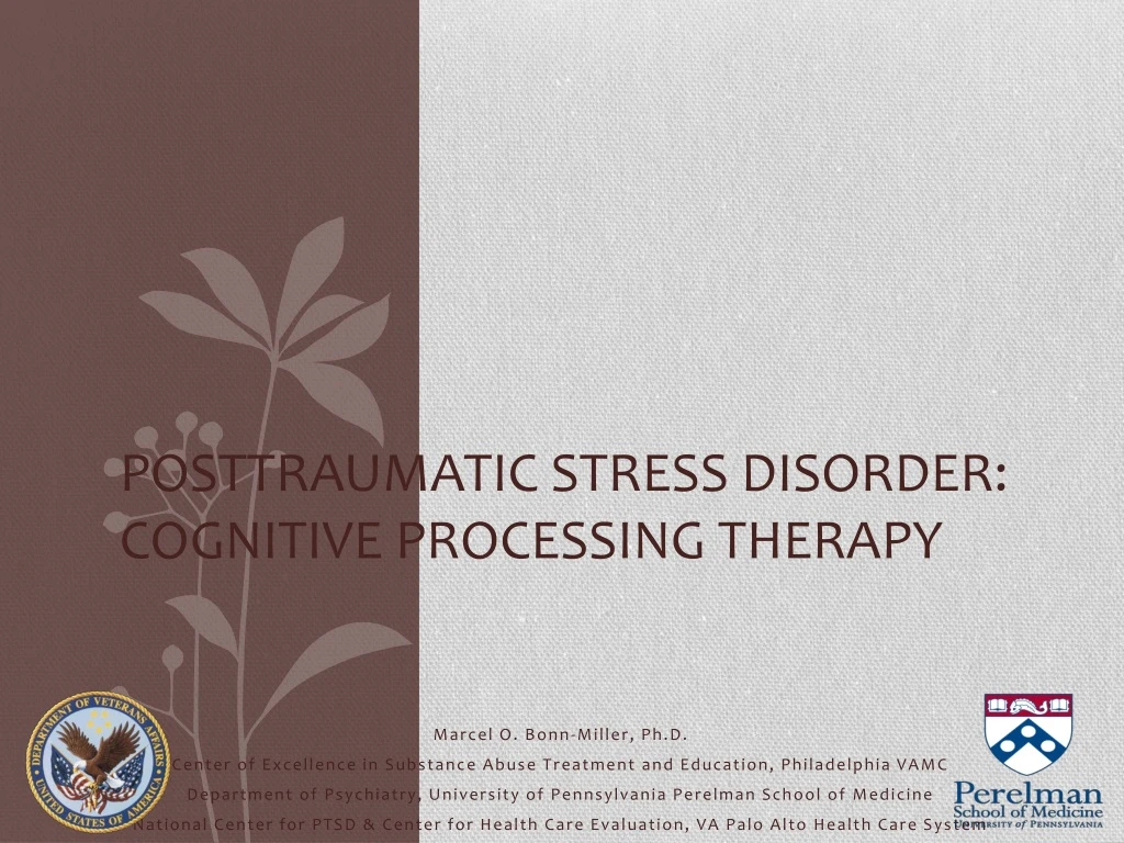 posttraumatic stress disorder cognitive processing therapy