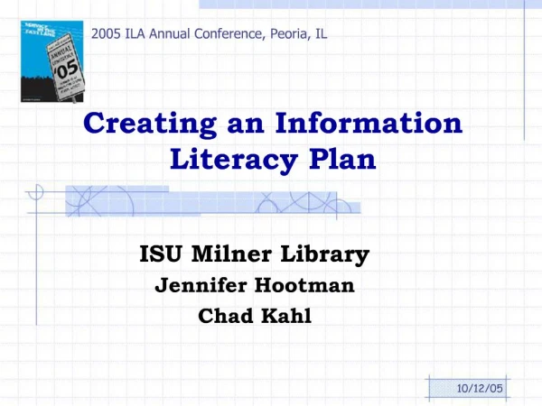 Creating an Information Literacy Plan
