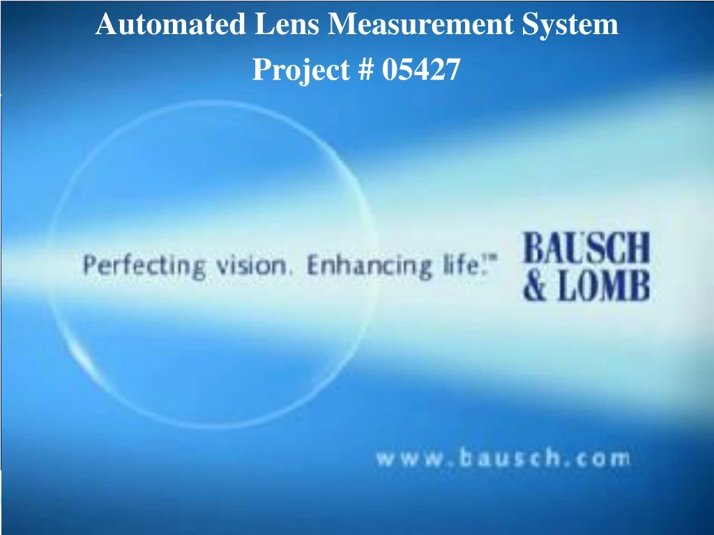 automated lens measurement system project 05427