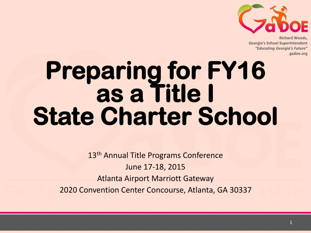 preparing for fy16 as a title i state charter