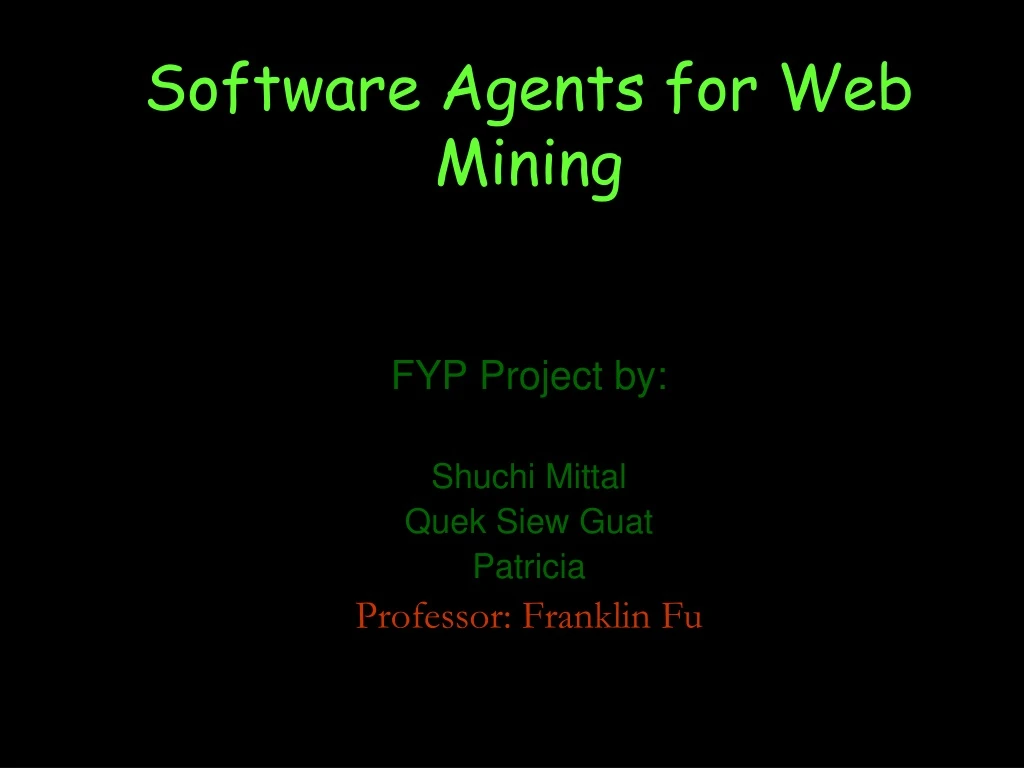 software agents for web mining