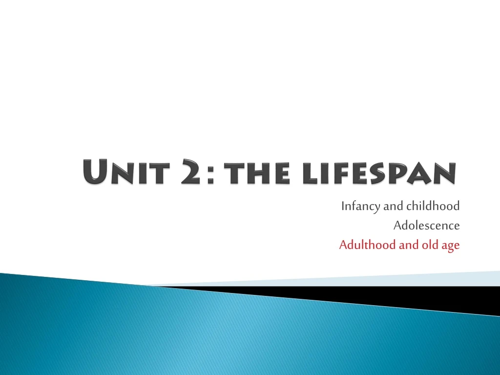 unit 2 the lifespan