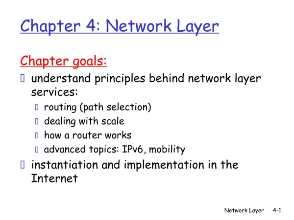 Chapter 4: Network Layer