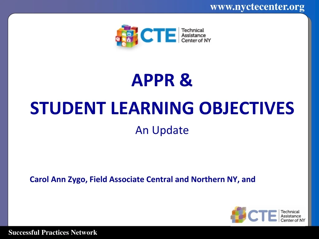 appr student learning objectives an update carol