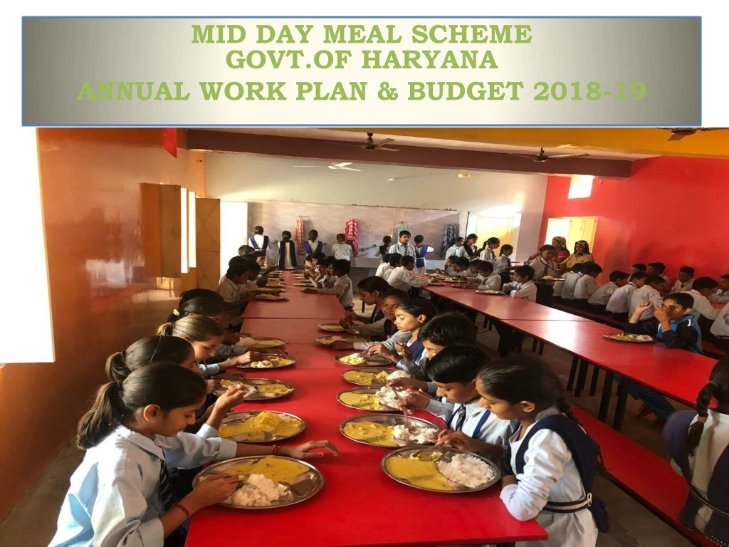 mid day meal scheme govt of haryana annual work plan budget 2018 19