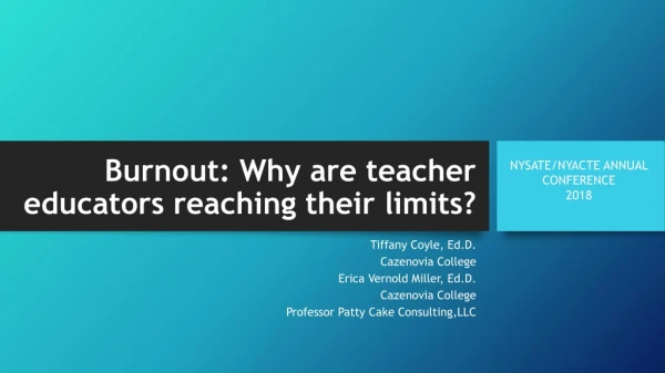 Burnout: Why are teacher educators reaching their limits?