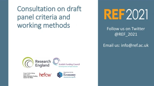 Consultation on draft panel criteria and working methods