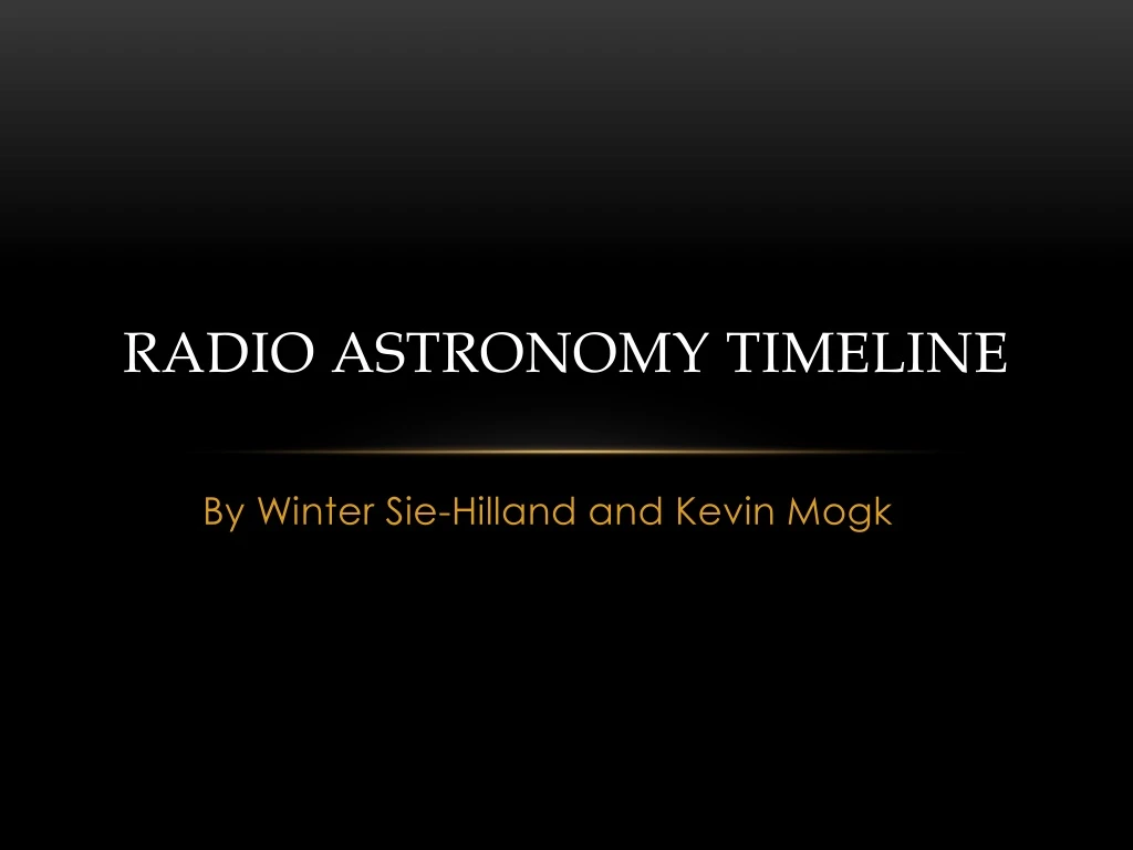 radio astronomy timeline