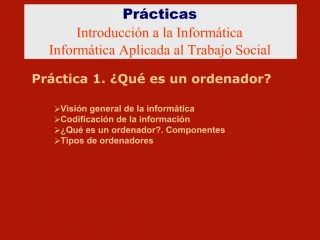 Pr cticas Introducci n a la Inform tica Inform tica Aplicada al Trabajo Social