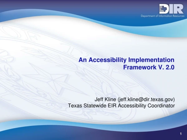 An Accessibility Implementation Framework V. 2.0