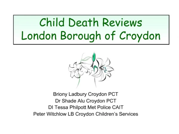 Child Death Reviews London Borough of Croydon
