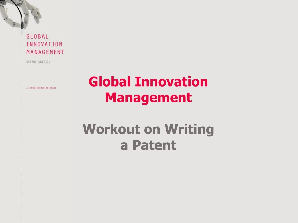 global innovation management workout on writing