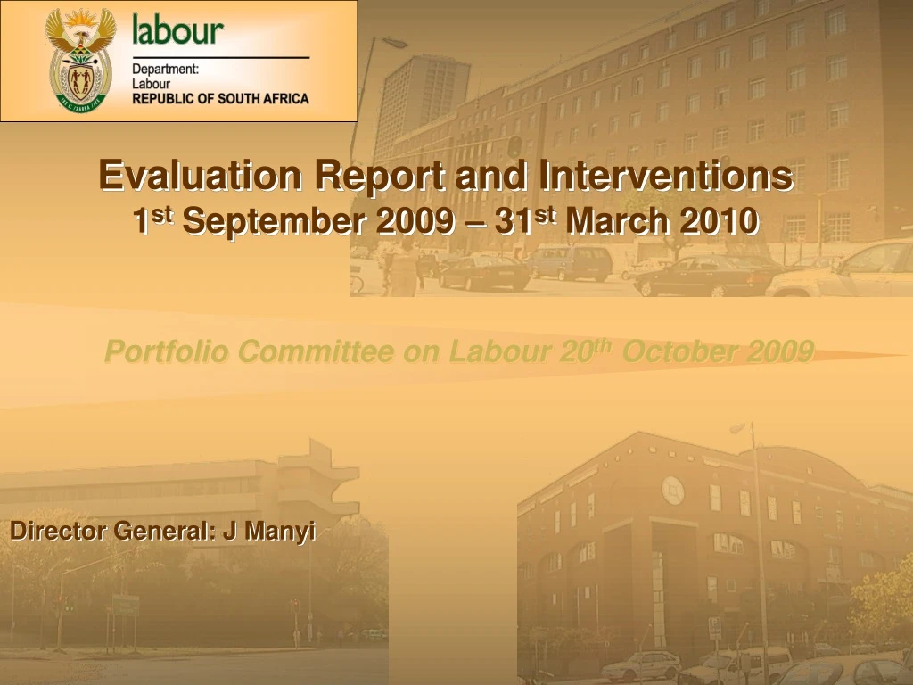 evaluation report and interventions