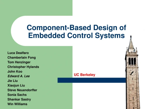 Component-Based Design of Embedded Control Systems