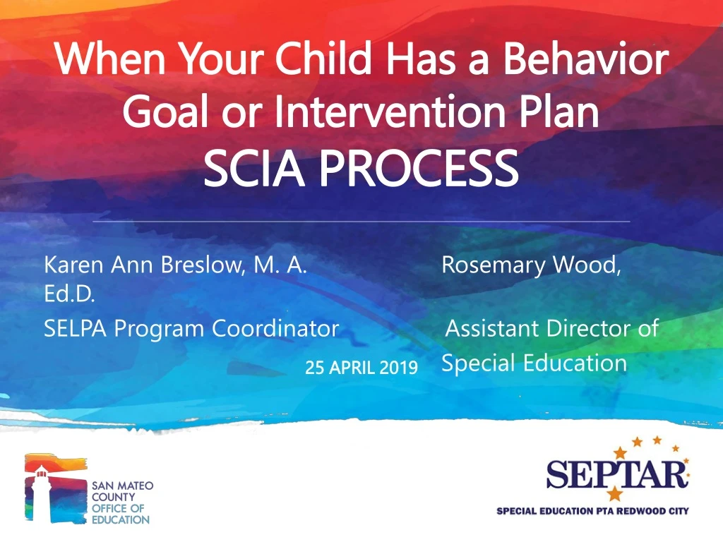 when your child has a behavior goal or intervention plan scia process