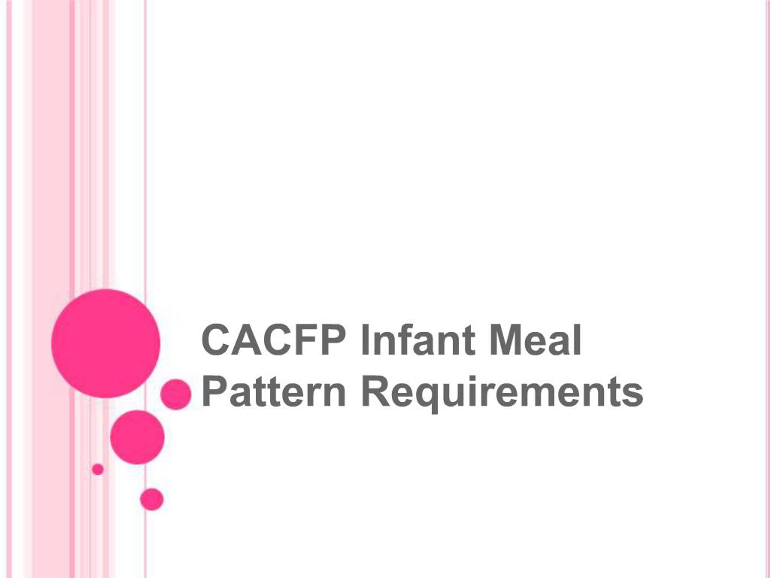 PPT - CACFP Infant Meal Pattern Requirements PowerPoint Presentation ...