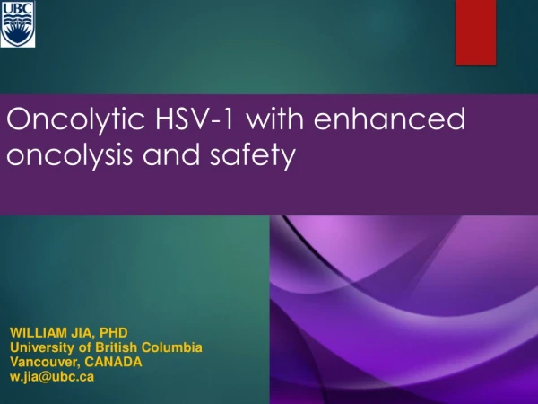 Oncolytic HSV-1 with enhanced oncolysis and safety