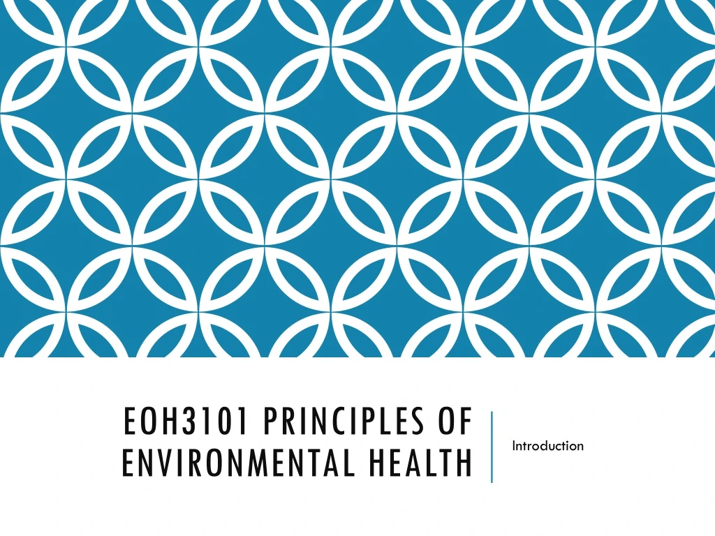 eoh3101 principles of environmental health