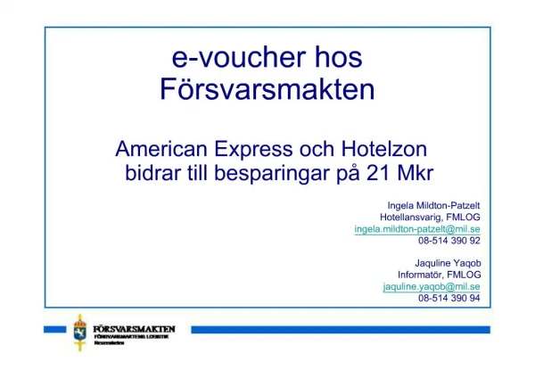 American Express och Hotelzon bidrar till besparingar p 21 Mkr
