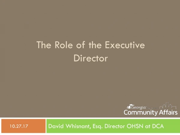 The Role of the Executive Director