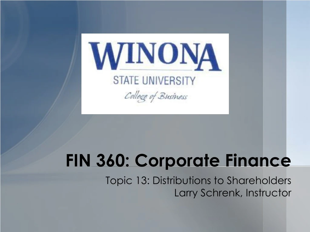 fin 360 corporate finance