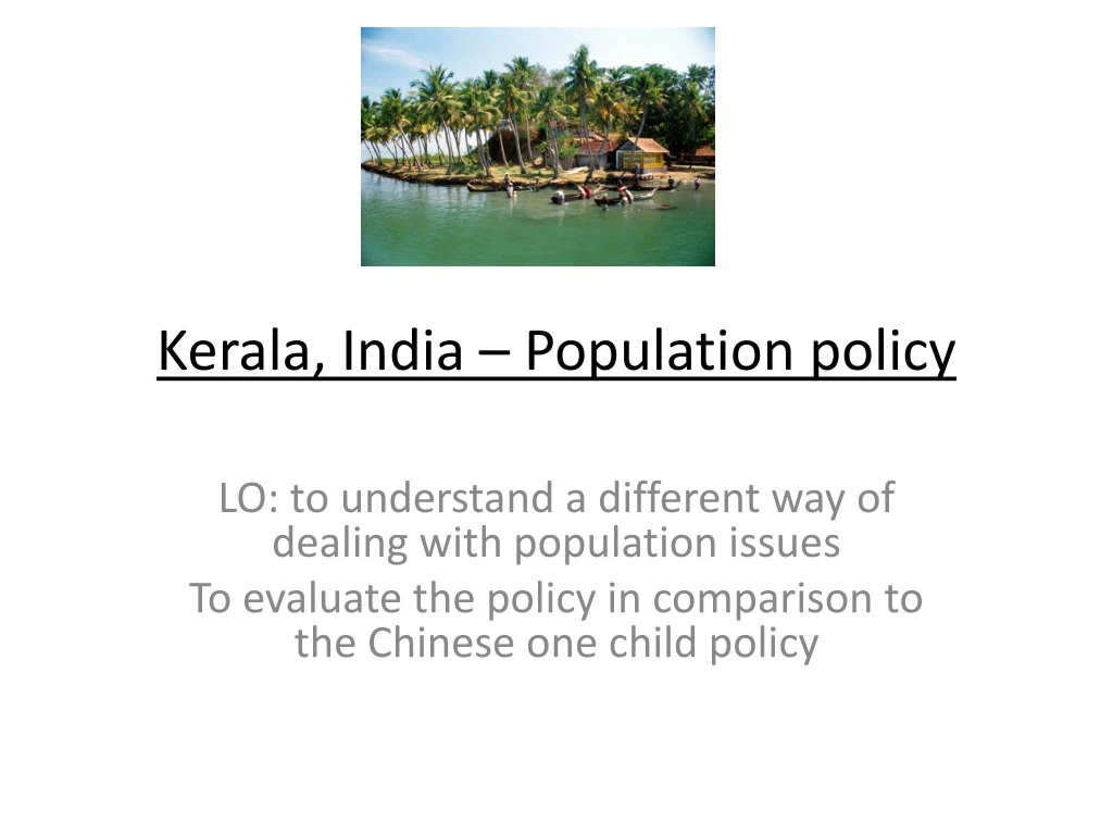 kerala india population policy