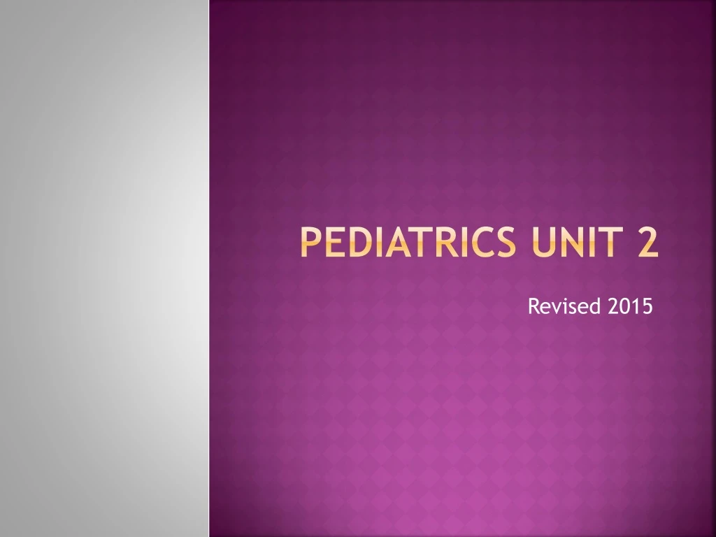 pediatrics unit 2