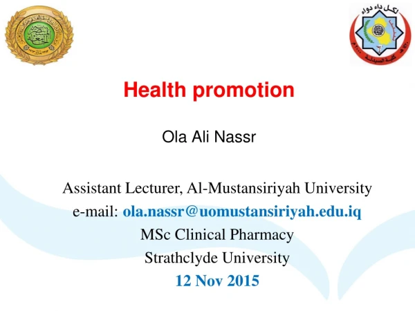 Health promotion Ola Ali Nassr