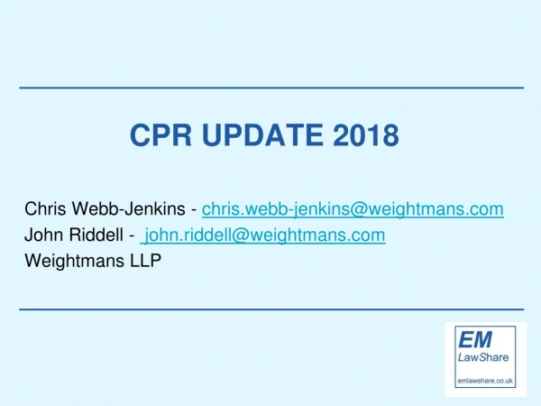 CPR UPDATE 2018