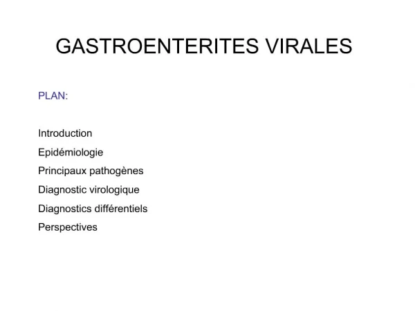 GASTROENTERITES VIRALES