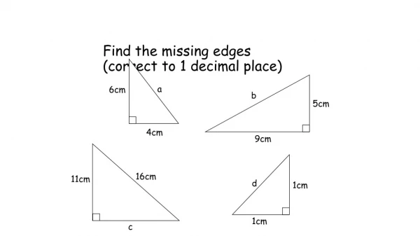 Find the missing edges (correct to 1 decimal place)
