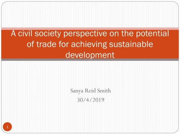 A civil society perspective on the potential of trade for achieving sustainable development