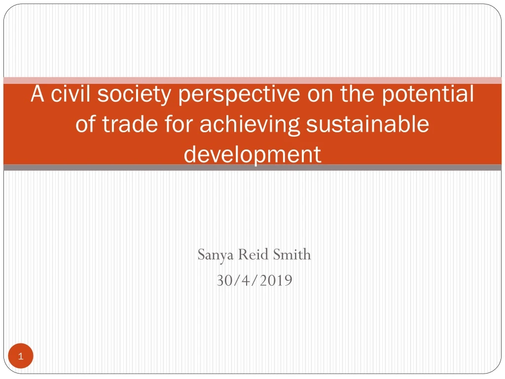 a civil society perspective on the potential of trade for achieving sustainable development