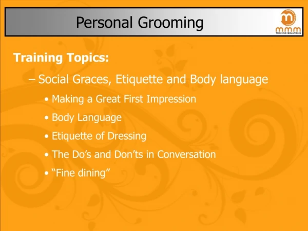 Create A Lasting Impression - Personal Grooming