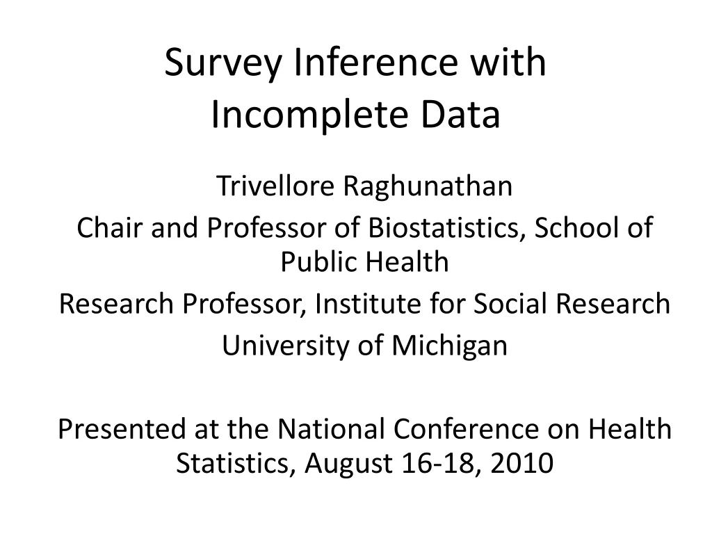 survey inference with incomplete data