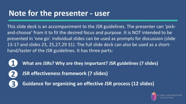 Note for the presenter - user