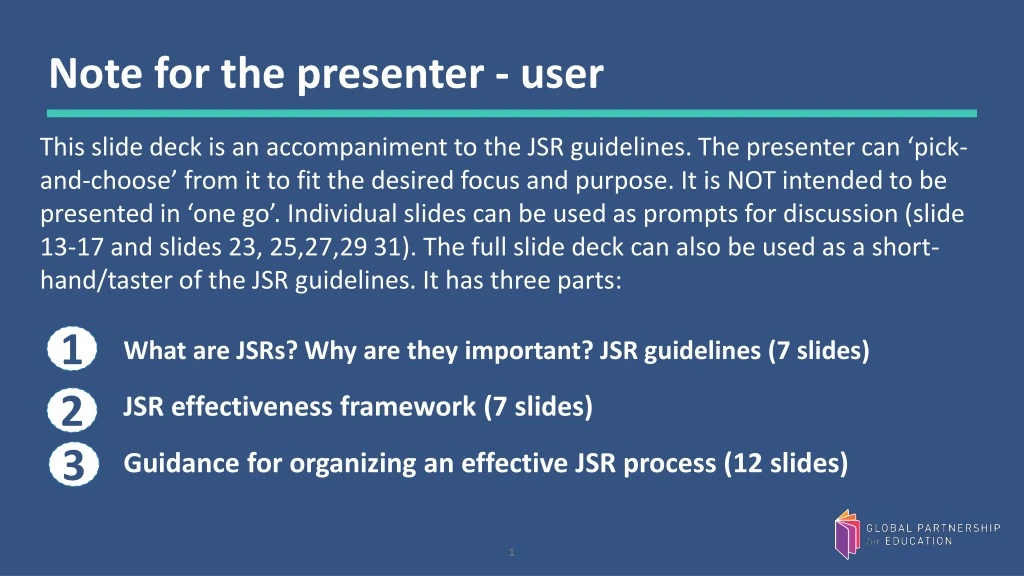 note for the presenter user