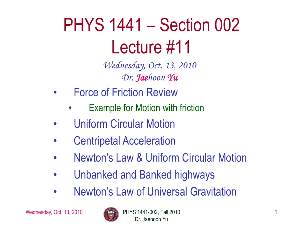 phys 1441 section 002 lecture 11
