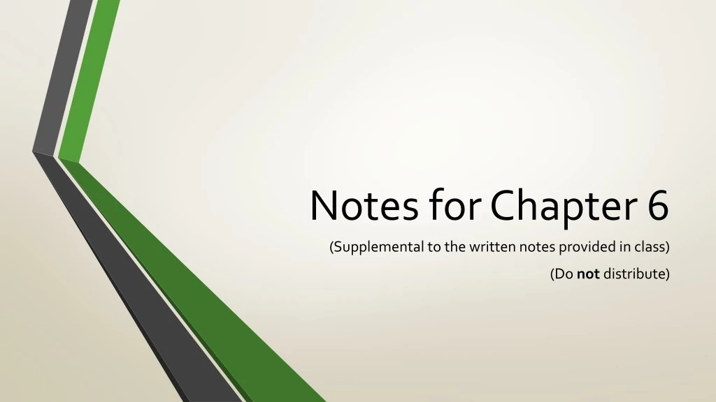 notes for chapter 6