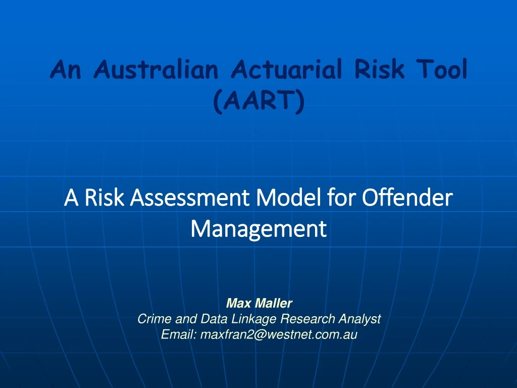 an australian actuarial risk tool aart a risk