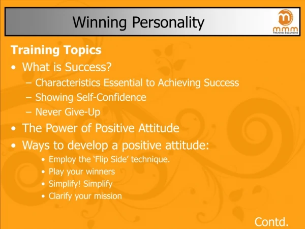 Developing a Pleasing Personality